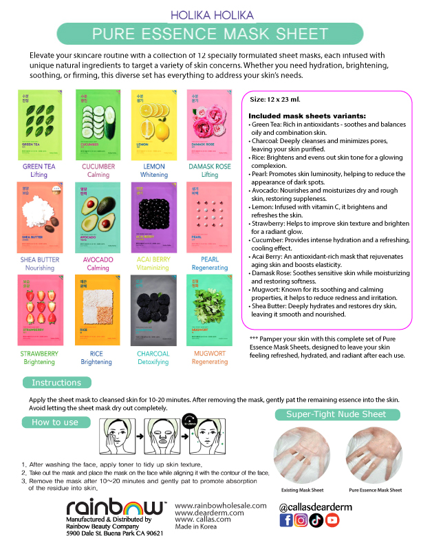 Holika Holika Pure Essence Mask Sheet - Mugwort (10pcs)